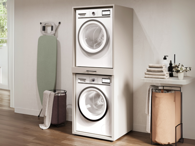 Wasmachinekast WASHING 2 machines boven elkaar medium kasjmier