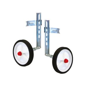Zijwieltjes - 2x - zilver - metaal - voor kinderfiets 12-16 inch - fietsaccessoires