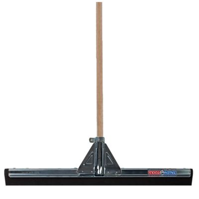 Vloertrekker/douchetrekker voor water metaal/hard rubber 55 cm met houten steel 130 cm