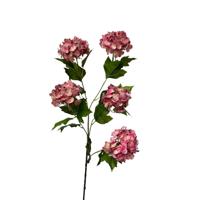 Kunstbloem snowbal real touch 85cm mauve