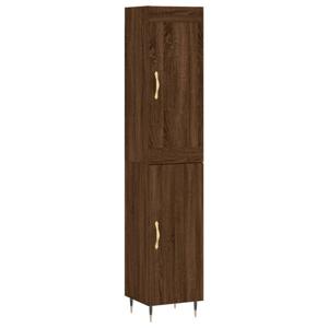 vidaXL Hoge kast 34,5x34x180 cm bewerkt hout bruin eikenkleur