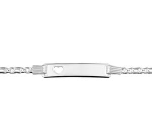 TFT Graveerarmband Zilver Hart Plaat 6,0 mm 16 - 18 cm