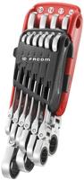 Facom set van 10 scharnierende steekringratelsleutels in houder - 467bf.jp10pb