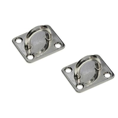Mastoog muurplaat - 4x stuks - RVS - 3,5 x 4,0 cm - muurplaten - oogplaat - klussen - dhz