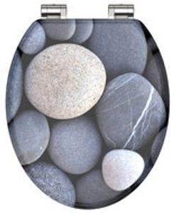MDF WC-bril GREY STONE met soft-close lange levensduur: extreem onbreekbaar en krasbestendig comfort en functie: geruisloos sluiten dankzij de automatische valrem eenvoudig schoon te maken dankz