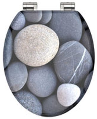 MDF WC-bril GREY STONE met soft-close lange levensduur: extreem onbreekbaar en krasbestendig comfort en functie: geruisloos sluiten dankzij de automatische valrem eenvoudig schoon te maken dankz