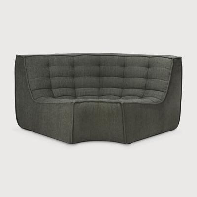Ethnicraft Modulaire Bank 'N701' Eco, 90° Rond Hoekelement, kleur Moss