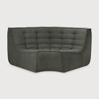 Ethnicraft Modulaire Bank 'N701' Eco, 90° Rond Hoekelement, kleur Moss