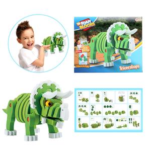 Toi-Toys knutselpuzzel tricera junior 25,8 cm groen 59-delig