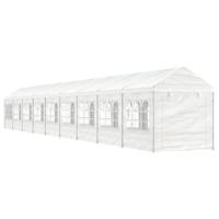 Prieel met dak 20,07x2,28x2,69 m polyetheen wit