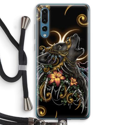 Huilende Wolf: Huawei P20 Pro Transparant Hoesje met koord