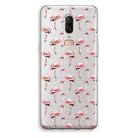 Flamingoprint groen: OnePlus 6 Transparant Hoesje