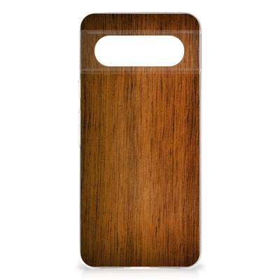 Google Pixel 8 | Bumper Hoesje | Donker Hout