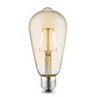 Edison Vintage E27 LED filament lichtbron Drop | ST64 Deco | Retro LED lamp | 6.4/6.4/14cm | Amber | geschikt voor E27 fitting | 2W 160lm 2700K | warm wit licht