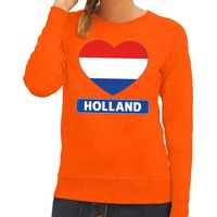 Oranje Holland hart vlag sweater dames - thumbnail
