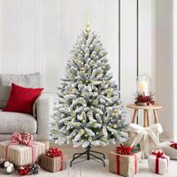 Kunstkerstboom met 150 LED Groen en Wit 150 cm PVC en Metaal