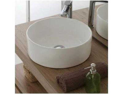 Waskom Opbouw Lorens Cilinder 40x40x15cm Wit