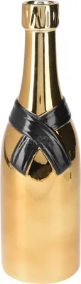 Vaas Champagnefles Goud en Zwart 39cm