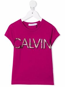 Calvin Klein Kids t-shirt à logo imprimé - Rose