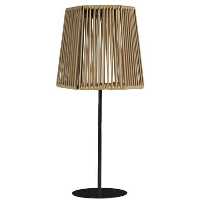 Solar tuin tafellamp Boho - kunststof - naturel - 40 cm - buitenlamp