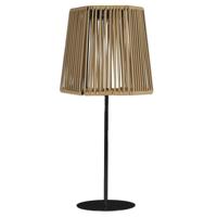 Solar tuin tafellamp Boho - kunststof - naturel - 40 cm - buitenlamp