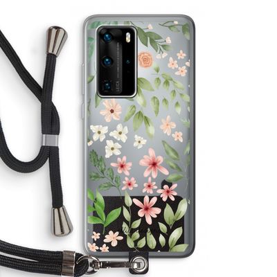 Botanical sweet flower heaven: Huawei P40 Pro Transparant Hoesje met koord