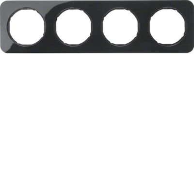 Berker R.1 Afdekraam 4-voudig Zwart 10142145