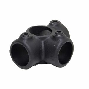 3 wegklem open mat zwart structuur met inbusbout steigerbuis Ø 33.7mm