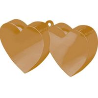 2x stuks ballon gewichtjes gouden hartjes