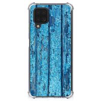Samsung Galaxy A12 Stevig Telefoonhoesje Wood Blue