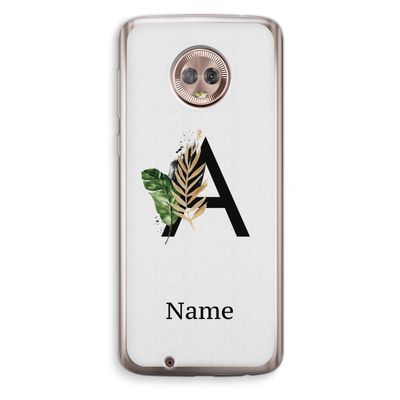 Charcoal Flora: Motorola Moto G6 Transparant Hoesje