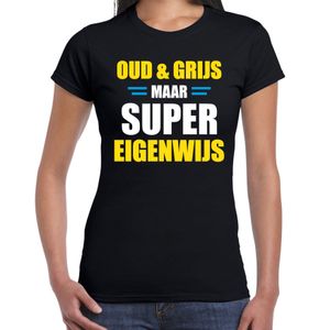 Oud en grijs verjaardag t-shirt zwart voor dames 2XL  -