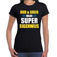 Oud en grijs verjaardag t-shirt zwart voor dames 2XL  - - thumbnail