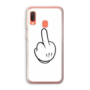Middle finger white: Samsung Galaxy A20e Transparant Hoesje