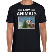 Geiten t-shirt met dieren foto farm animals zwart voor heren - thumbnail