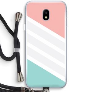 Strepen pastel: Samsung Galaxy J3 (2017) Transparant Hoesje met koord