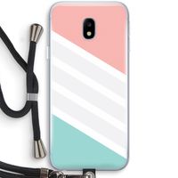 Strepen pastel: Samsung Galaxy J3 (2017) Transparant Hoesje met koord
