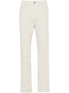 Prada pantalon en velours côtelé à coupe droite - Blanc