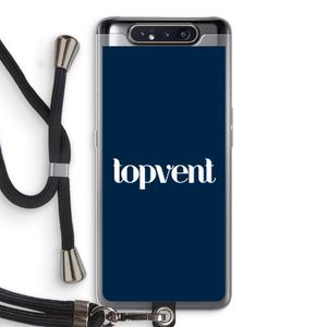 Topvent Navy: Samsung Galaxy A80 Transparant Hoesje met koord