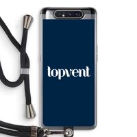 Topvent Navy: Samsung Galaxy A80 Transparant Hoesje met koord