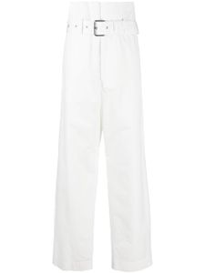 Plan C pantalon ample à taille ceinturée - Blanc