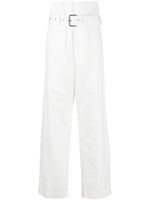 Plan C belted wide-leg trousers - Blanc