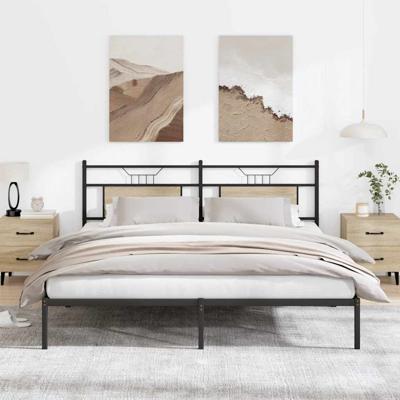 Bedframe zonder matras hout sonoma eikenkleurig 183x203 cm