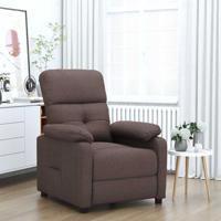 Fauteuil verstelbaar stof donkerbruin - thumbnail