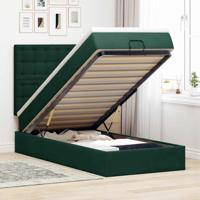 Ottoman bed met matrassen en LED's 80x200cm fluweel donkergroen