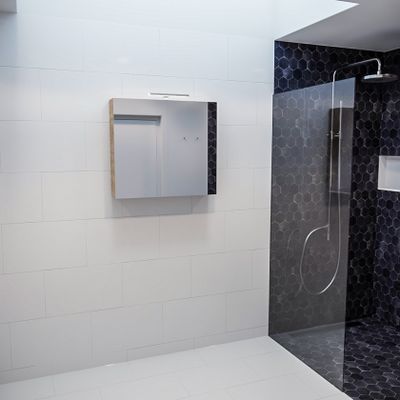 Spiegelkast Vico Cube | 80x70 cm | 1 Deur | Zonder verlichting | Eiken
