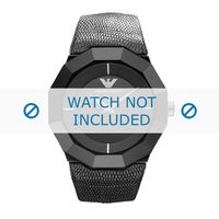 Armani horlogeband AR7309 Leder Zwart 26mm