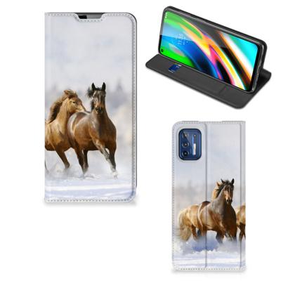 Motorola Moto G9 Plus | Hoesje maken | Paarden