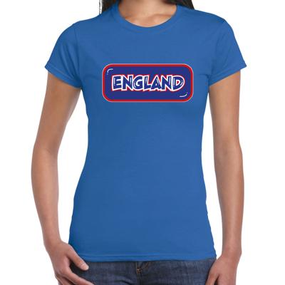 Verkleed T-shirt voor dames - Engeland - blauw - supporter - themafeest
