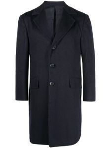 Kiton manteau droit à revers cranté - Bleu